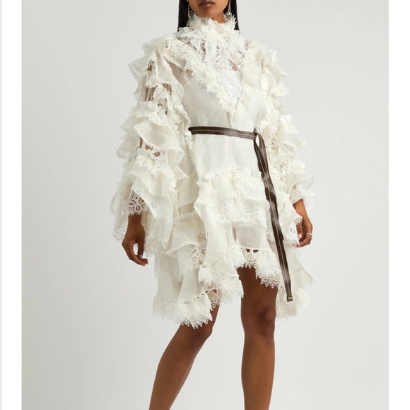 New Zimmermann Crush Heart Trim Long Sleeve Minidress Size Medium - Picture 12 of 13